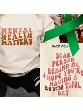 Mental Health Matters graphic pullover sweatshirt oversized XXL